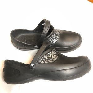 Crocs Mercy work  shoes black clog
